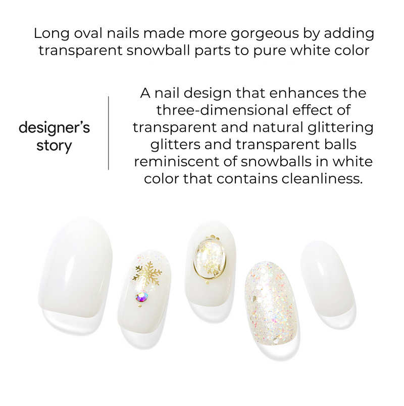 [CRUSH ON YOU] MAGIC PRESS NAIL - WHITE BOUGUET SHINE