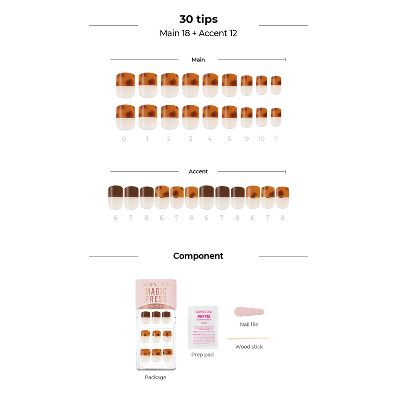 [MULTI DROP COLLECTION] MAGIC PRESS NAIL - LEOPARD FRENCH