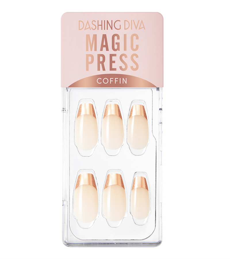 [SOFT METALLIC] MAGIC PRESS MANI- ROSE GOLD CHIC FRENCH