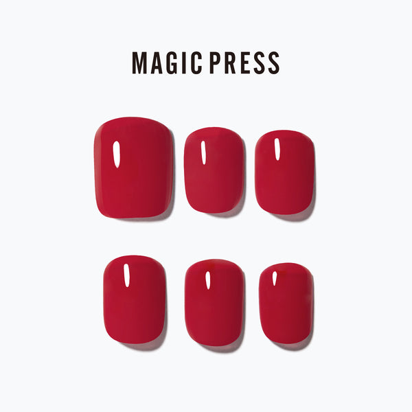 [AIRY] MAGIC PRESS NAIL - RED POP (SHORT SQUARE)