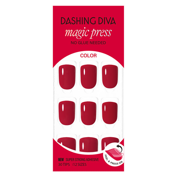 [AIRY] MAGIC PRESS NAIL - RED POP (SHORT SQUARE)