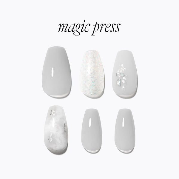 [DRAWING HEART] MAGIC PRESS NAIL - GREYISH MARBLE