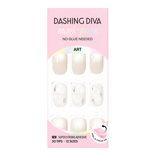 [DRAWING HEART] MAGIC PRESS NAIL - WHITE MARBLE