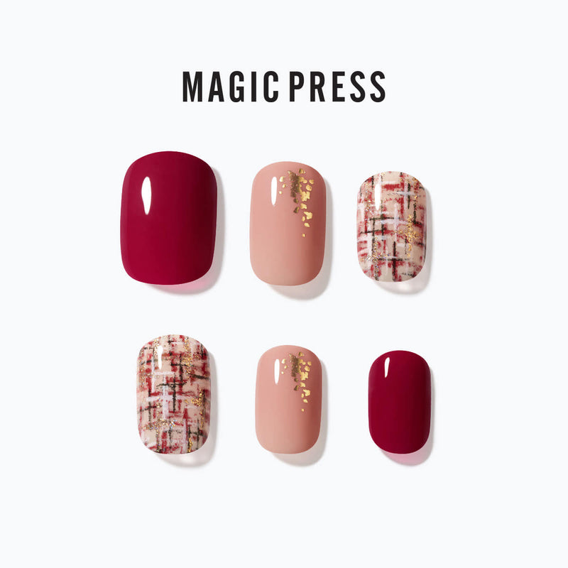[PURE TWEED] MAGIC PRESS NAIL - RED TWEED