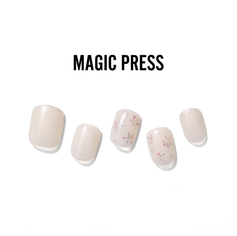 [FLOWER GARDEN] MAGIC PRESS NAIL - SILVER FLOWER