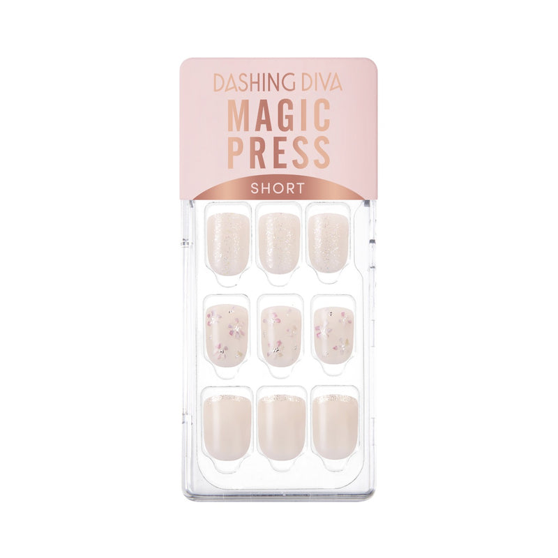 [FLOWER GARDEN] MAGIC PRESS NAIL - SILVER FLOWER