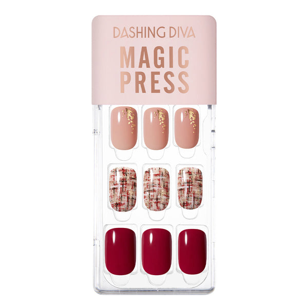 [PURE TWEED] MAGIC PRESS NAIL - RED TWEED