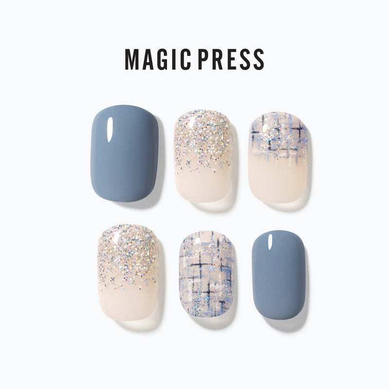 [PURE TWEED] MAGIC PRESS NAIL - BLUE TWEED