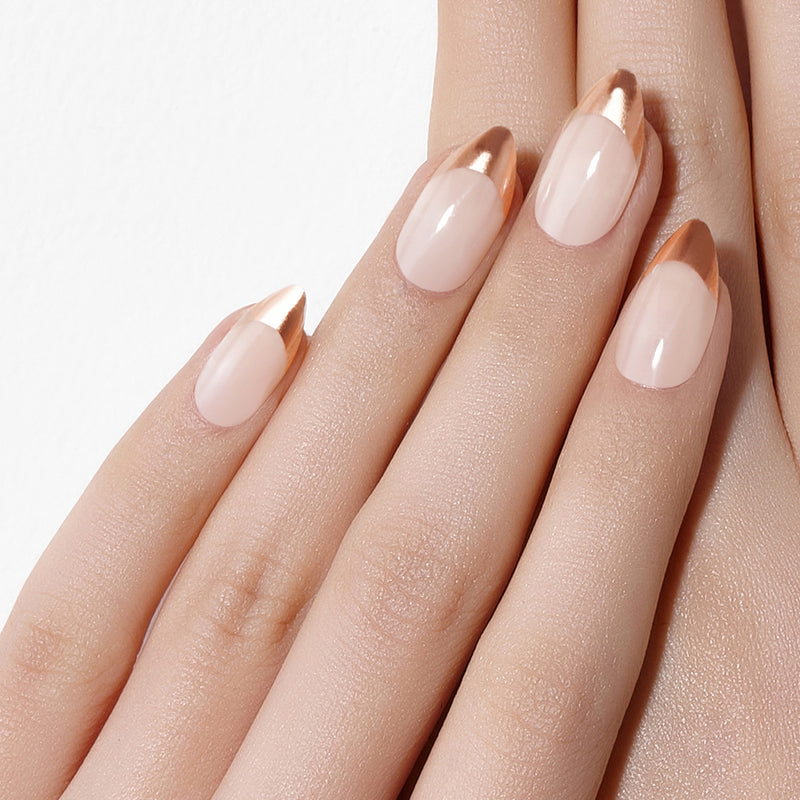 [MULTI DROP COLLECTION] MAGIC PRESS NAIL - ROSE GOLD EDGE FRENCH