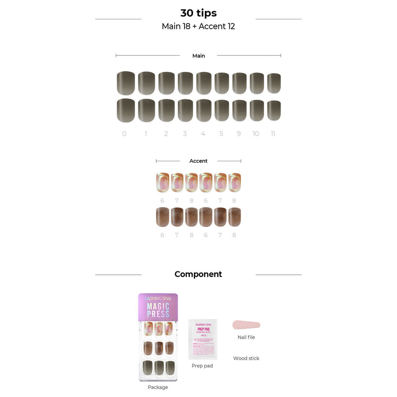 [CRUSH ON YOU] MAGIC PRESS NAIL - MARRON AMBER SHINE