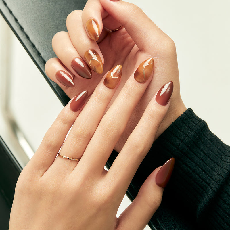 [GEMSTONE] MAGIC PRESS NAIL - BROWN AMBER