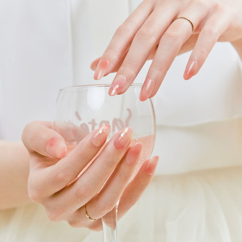 [JADE FLOWER] MAGIC PRESS NAIL - PINK GLASS