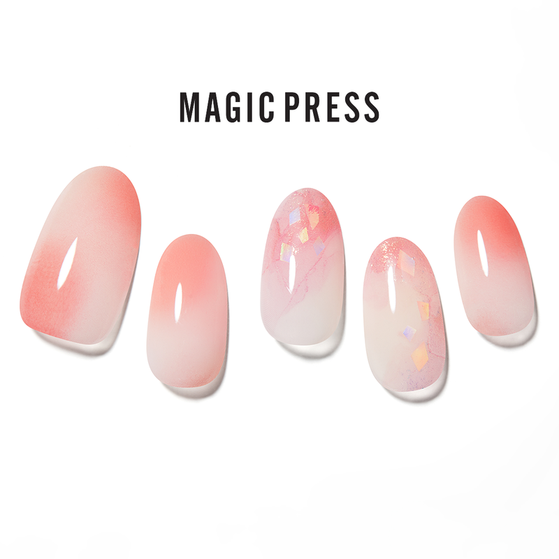 [JADE FLOWER] MAGIC PRESS NAIL - PINK GLASS
