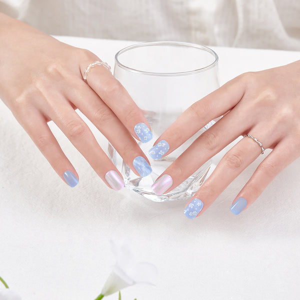 [HEART PUNCHING] MAGIC PRESS NAIL - BLOOMING BLUE