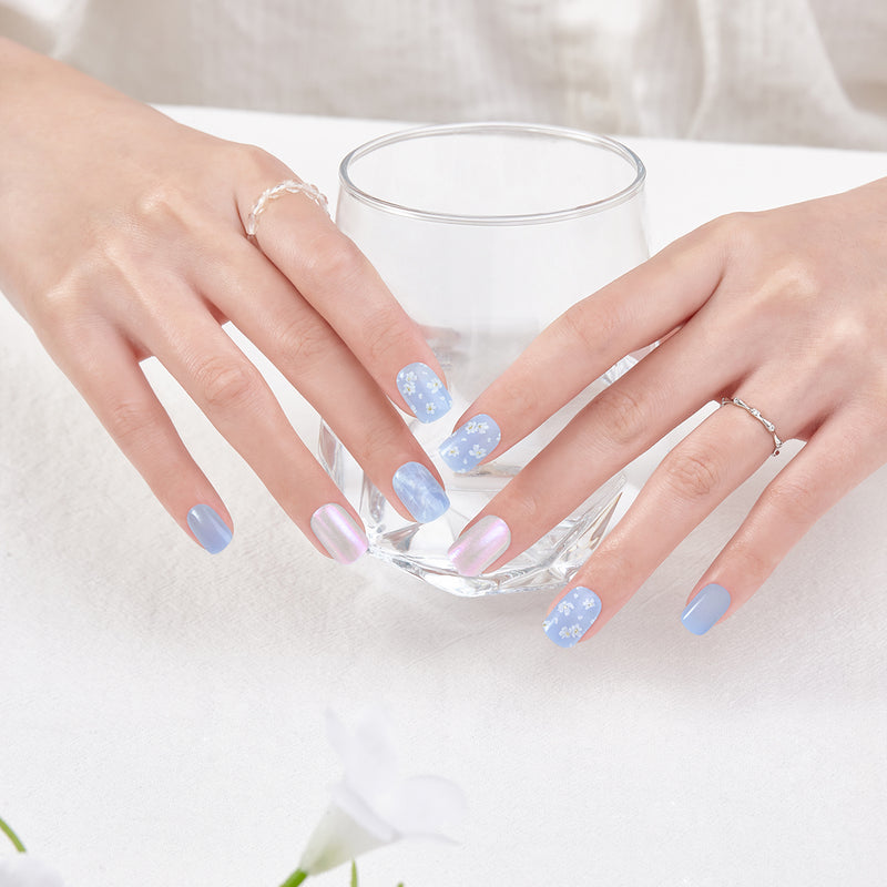 [HEART PUNCHING] MAGIC PRESS NAIL - BLOOMING BLUE