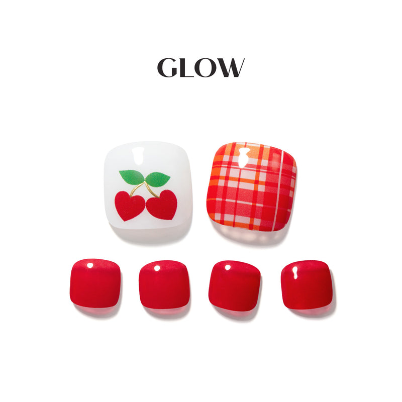 [LOVE KITCH] GLOW GEL PEDI – CHERRY CHECK