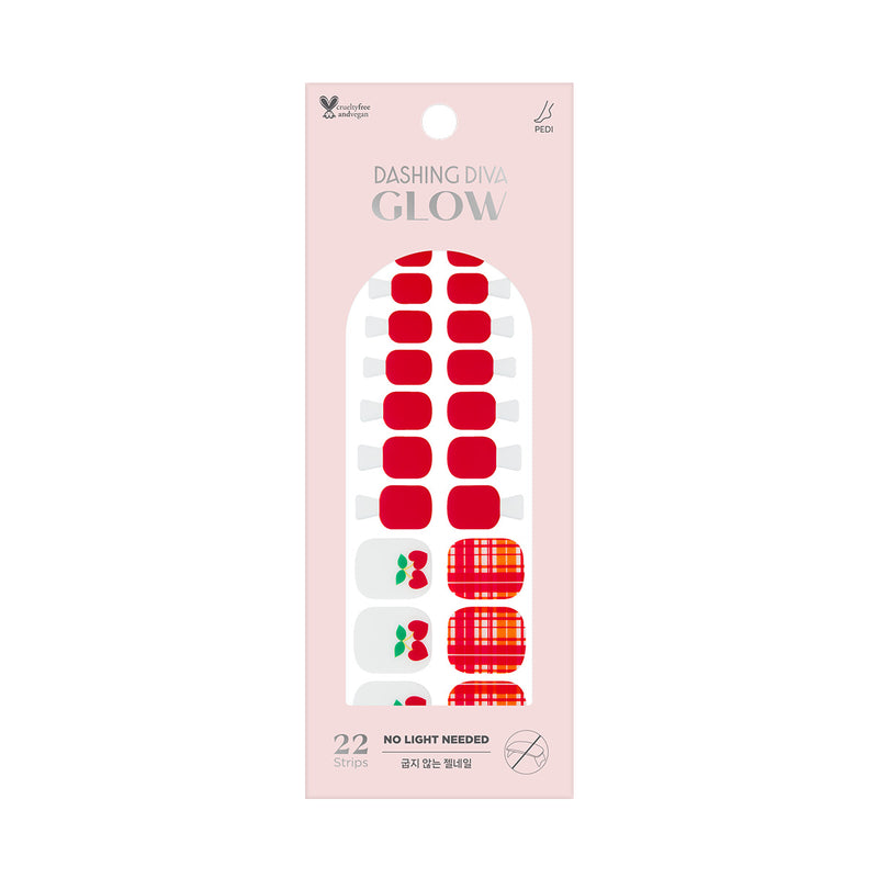 [LOVE KITCH] GLOW GEL PEDI – CHERRY CHECK
