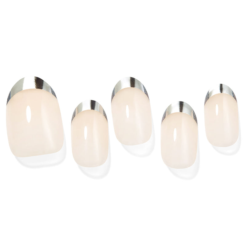 [MULTI DROP COLLECTION] MAGIC PRESS NAIL - SILVER MODERN FRENCH