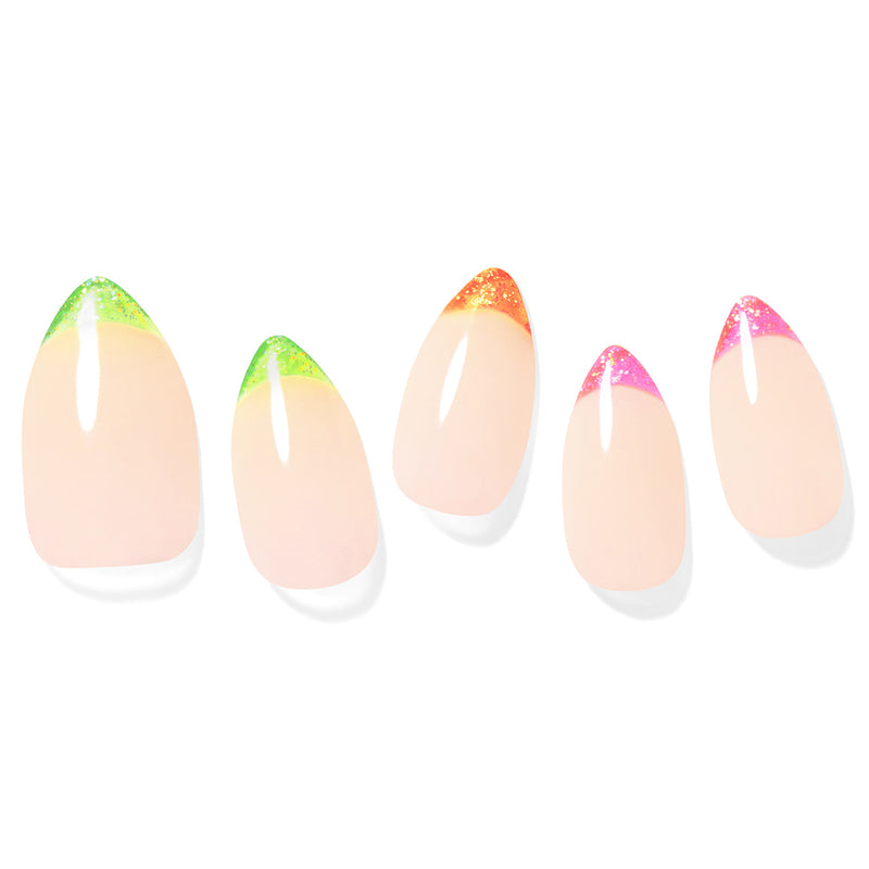 [MULTI DROP COLLECTION] MAGIC PRESS NAIL - GLITTER NEON EDGE FRENCH