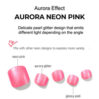 [AURORA EFFECT] GLOSS GEL PEDI STICKER - AURORA NEON PINK