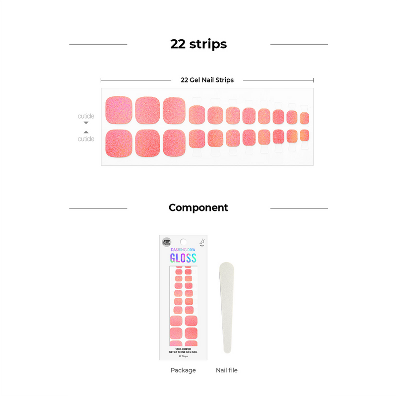 [AURORA EFFECT] GLOSS GEL PEDI STICKER - AURORA NEON ORANGE