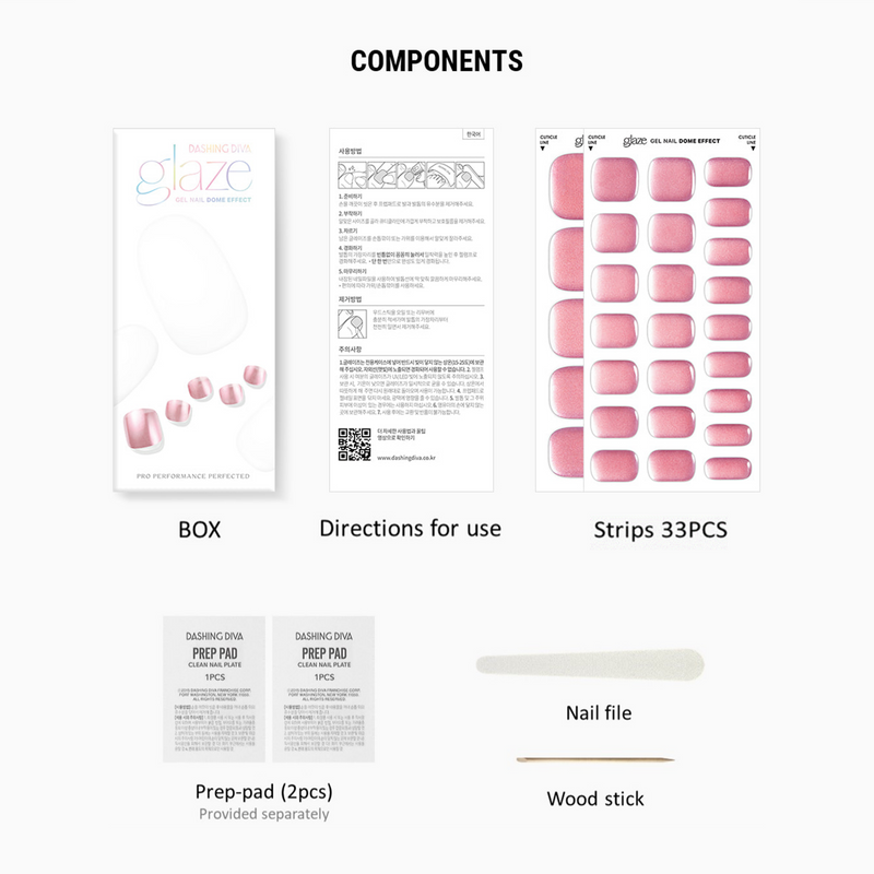 [PEARL & GLITTER PEDI] GLAZE GEL PEDI – MYSTIC ROSE