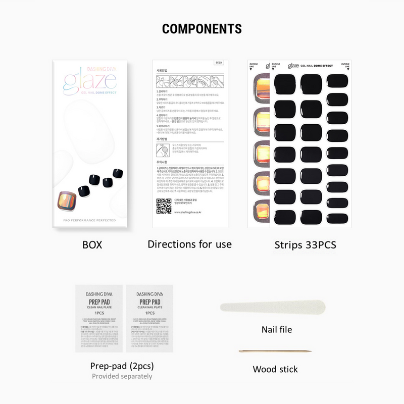 [GLASS PEDI] GLAZE GEL PEDI – BLACK ONIX
