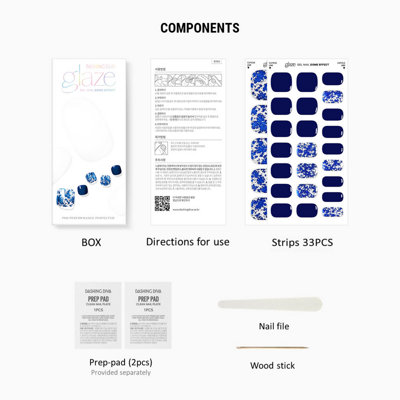 [FOIL & FLAKE ART] GLAZE GEL PEDI – NIGHT FLAKES