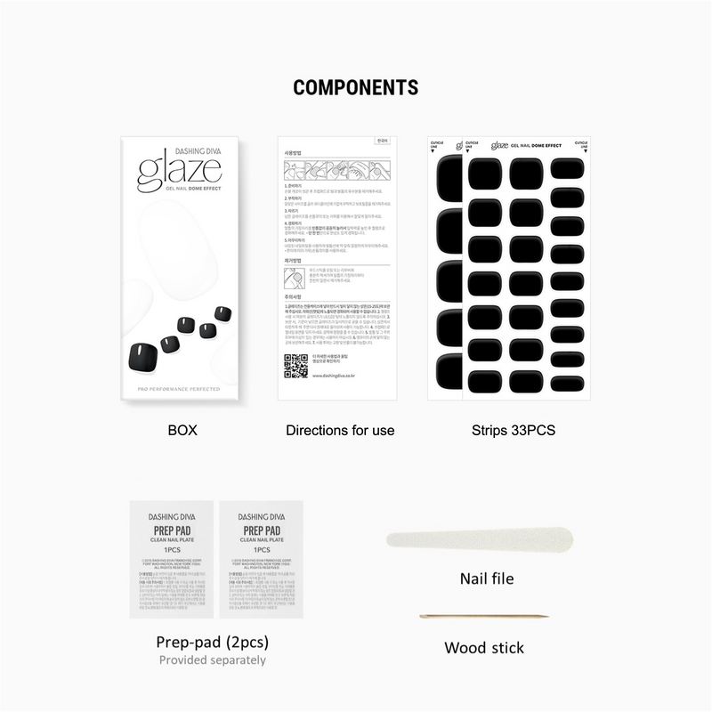 [FULL COLOUR] GLAZE GEL PEDI – BLACK INK