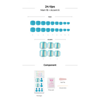 [GLASS NAIL COLLECTION] MAGIC PRESS PEDI - AQUA SHINE BEAM