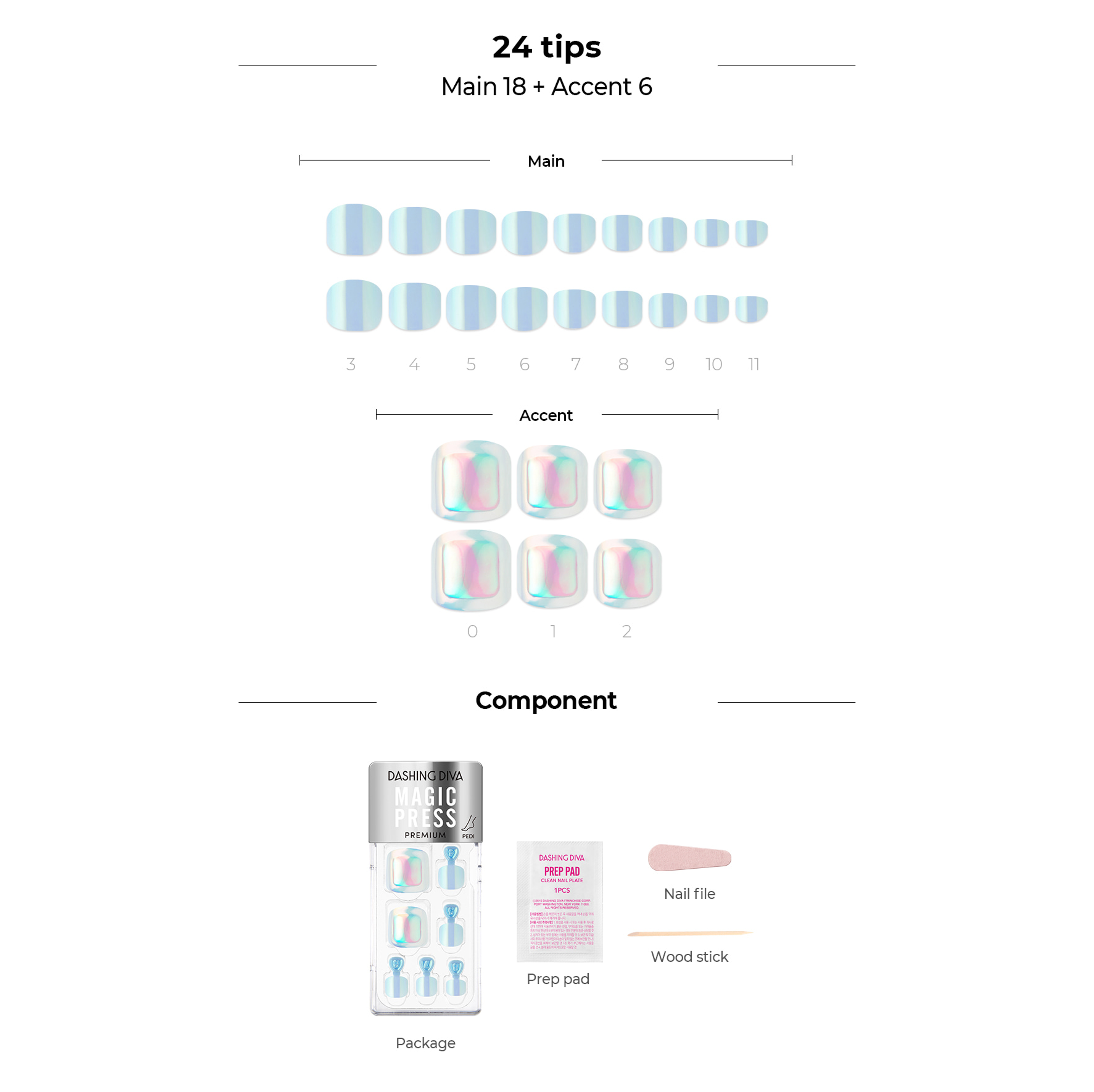 [GLASS NAIL COLLECTION] MAGIC PRESS PEDI - AQUA ICE SHINE