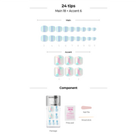 [GLASS NAIL COLLECTION] MAGIC PRESS PEDI - AQUA ICE SHINE