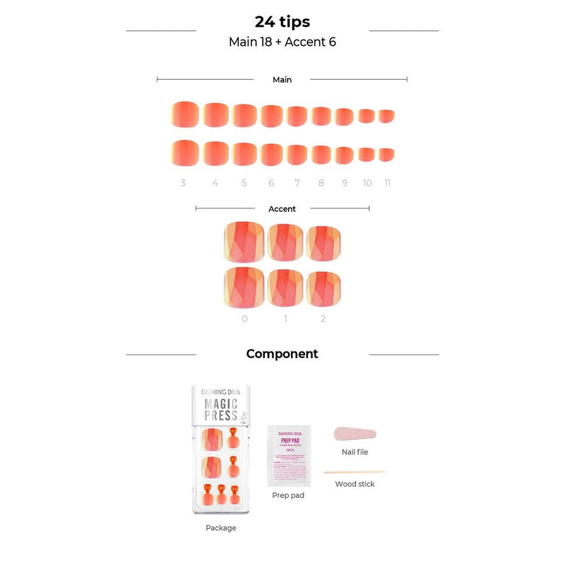 [VIVID RAINBOW COLLECTION] MAGIC PRESS PEDI - NEON LIGHT ORANGE