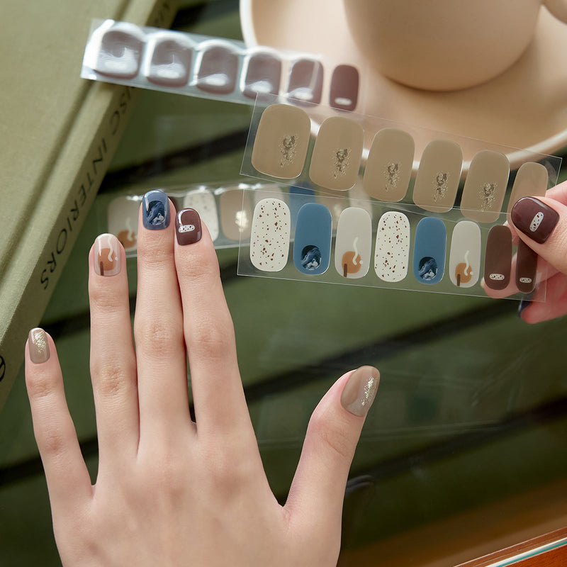 [COLORFUL LATTE] GLOSS GEL NAIL STICKER - WOODY SCENT