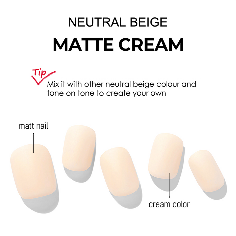 [NEUTRAL BEIGE] GLOSS GEL NAIL STICKER - MATTE CREAM