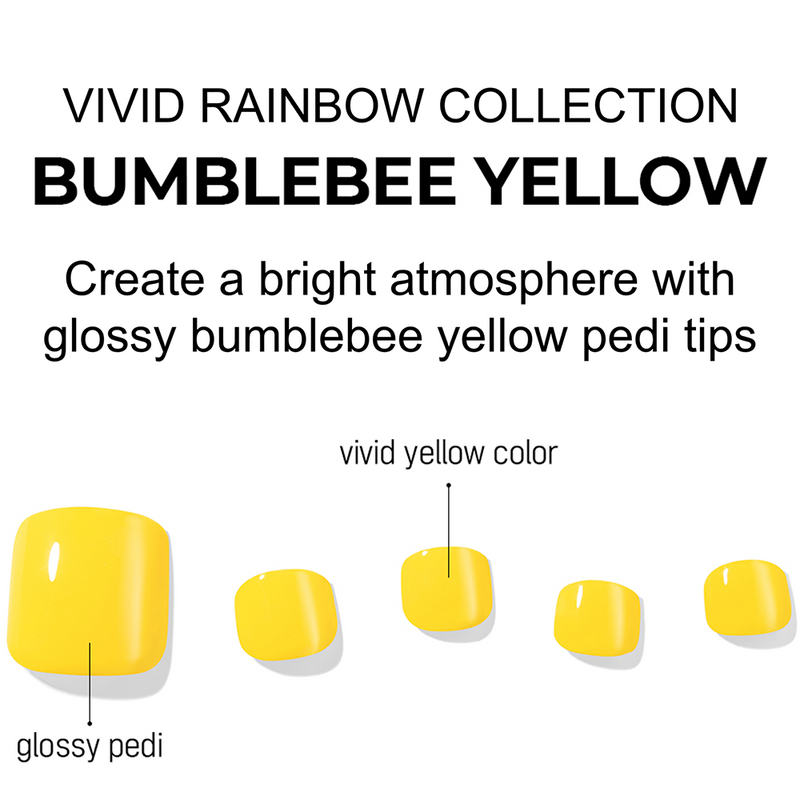 [VIVID RAINBOW COLLECTION] MAGIC PRESS PEDI - BUMBLEBEE YELLOW