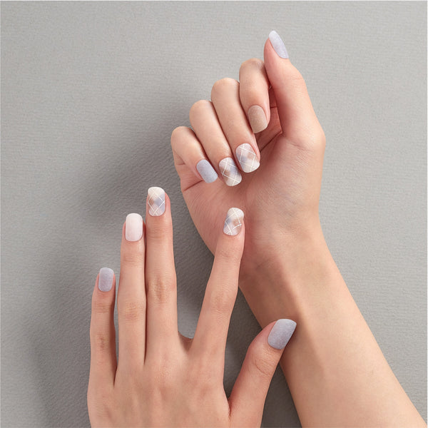 [TWEED & TERRAZZO] MAGIC PRESS NAIL - COZY BLUE CHECK