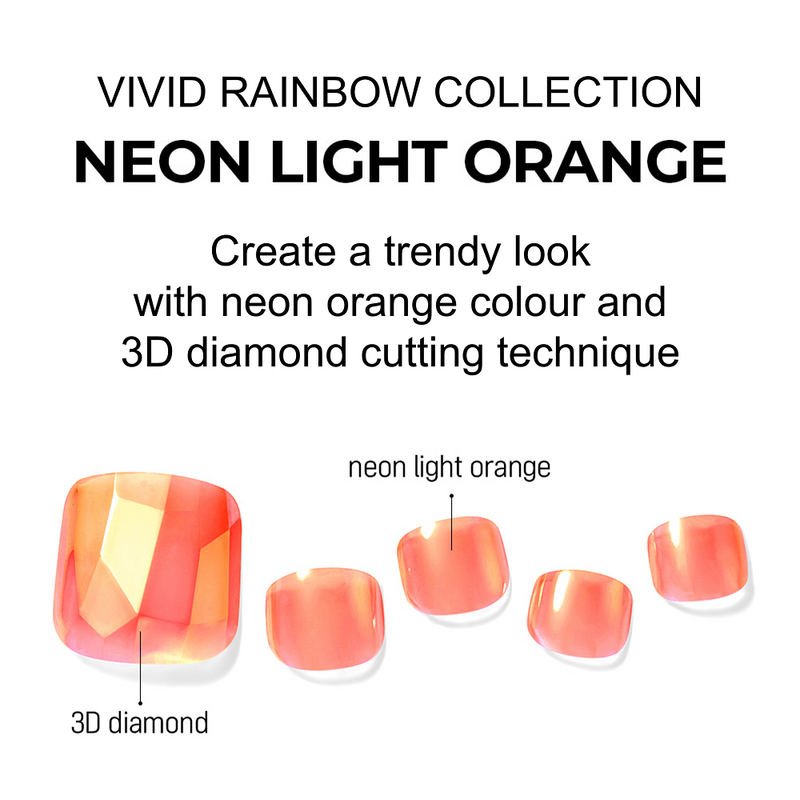[VIVID RAINBOW COLLECTION] MAGIC PRESS PEDI - NEON LIGHT ORANGE