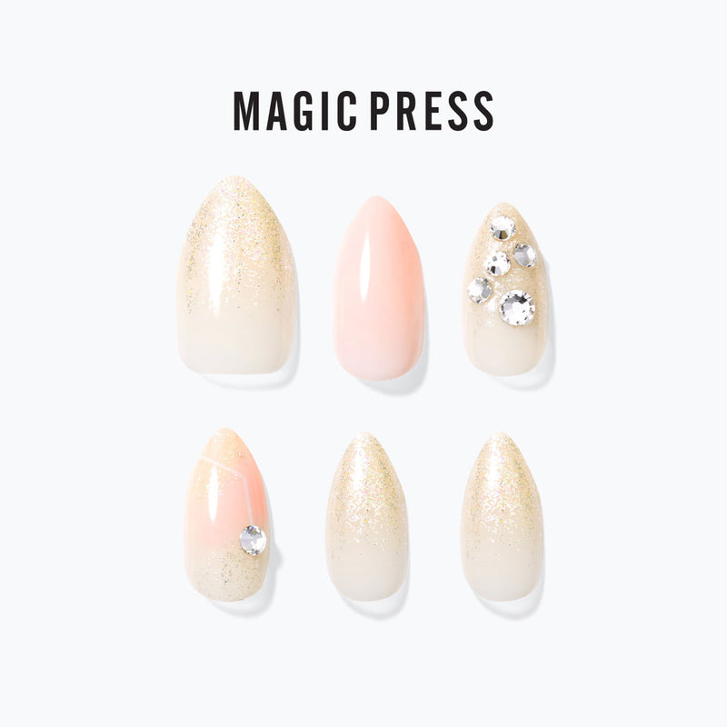 [WEDDING RING] MAGIC PRESS NAIL - PINK CRYSTAL