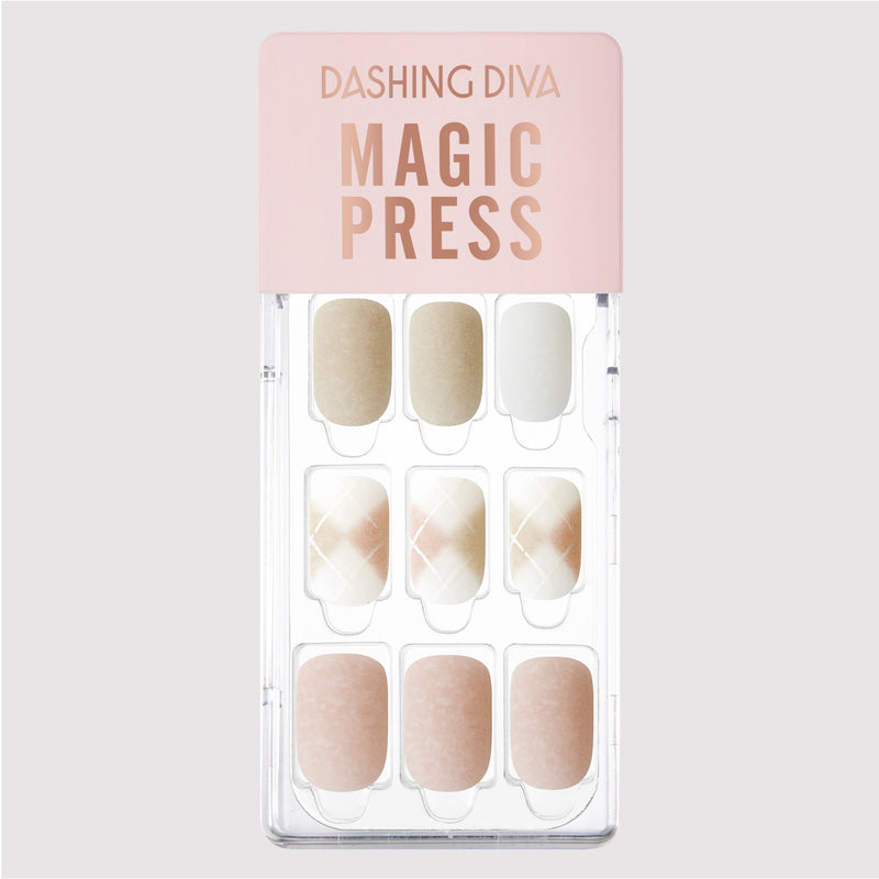 [TWEED & TERRAZZO] MAGIC PRESS NAIL - COZY PINK CHECK