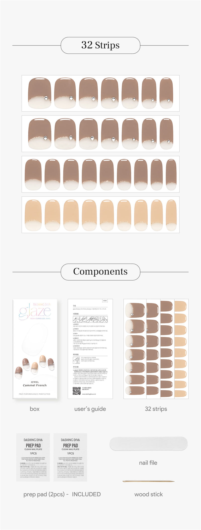 [ONE FINE DAY] GLAZE GEL NAIL – CAMMEL FRENCH