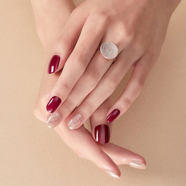 [GLINT & GLOW] GLAZE GEL NAIL – BURGUNDY DRESS