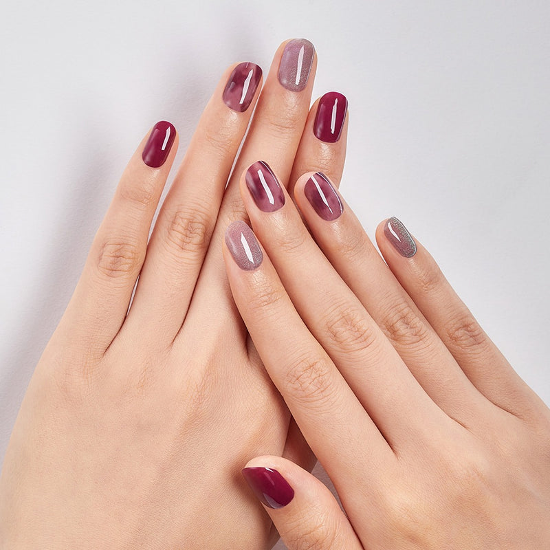[ROMANTIC MARBLE] GLAZE GEL NAIL – GLINT PLUM MARBLE