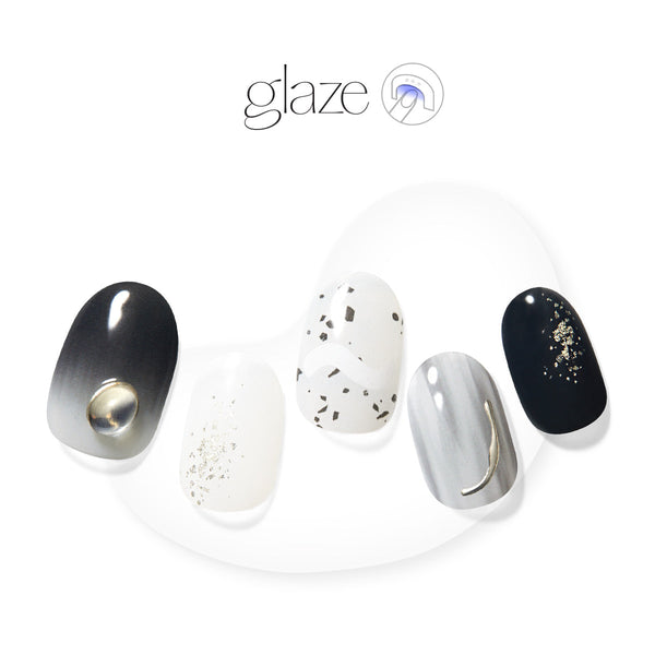 [ROMANTIC MARBLE] GLAZE GEL NAIL – BLACK PEBBLE