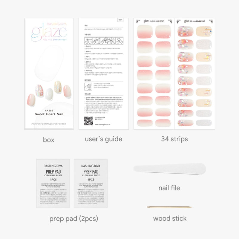 [GOOD LUCK NAIL] GLAZE GEL NAIL – SWEET HEART NAIL