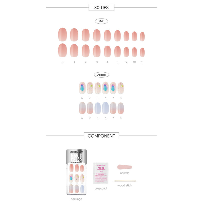 [PASTEL PARADISE] MAGIC PRESS NAIL - SHIMMERING AURORA