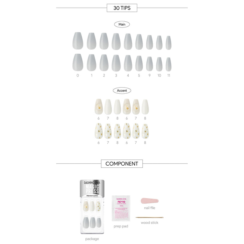 [CRUSH ON YOU] MAGIC PRESS NAIL - SPARKLING WHITE