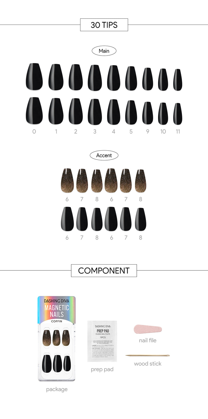 [ROYAL PALACE] MAGIC PRESS NAIL - BLACK SORBET