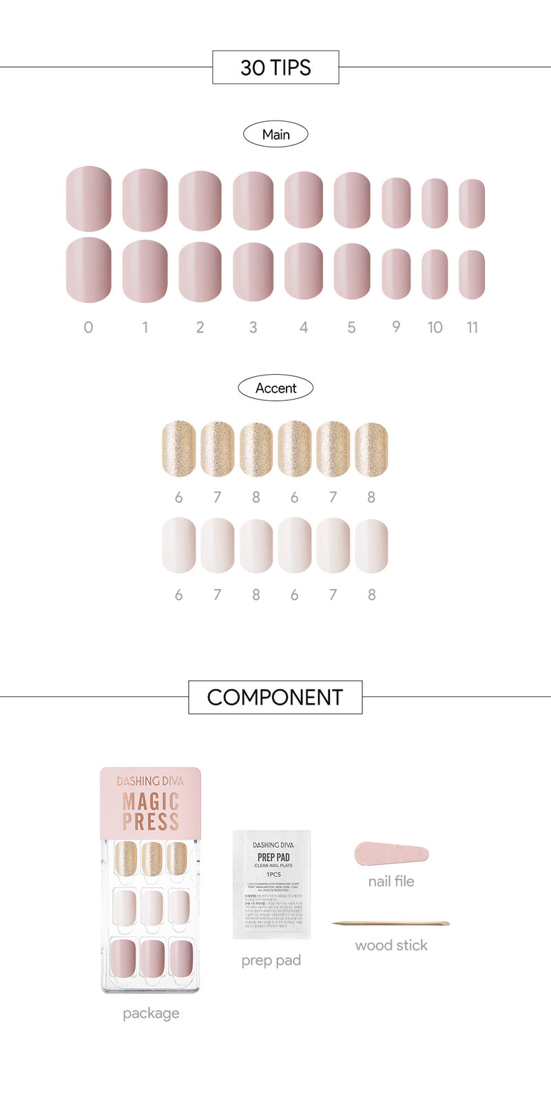 [SOFT MILK] MAGIC PRESS NAIL - MILKY SPARKLING