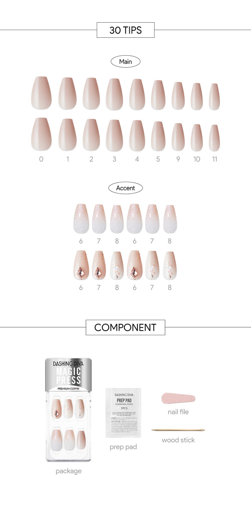 [LOVE MOMENT] MAGIC PRESS NAIL - PEACH GARDEN
